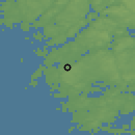 Shaded relief of the 46 km around Ellös, drawn from the GMTED2010 grid