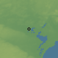 Shaded relief of the 47 km around Färlöv, drawn from the GMTED2010 grid