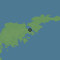 Shaded relief of the 46 km around Fårösund, drawn from the GMTED2010 grid