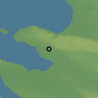 Shaded relief of the 47 km around Förslöv, drawn from the GMTED2010 grid
