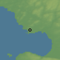 Shaded relief of the 47 km around Frösakull, drawn from the GMTED2010 grid