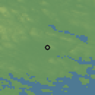 Shaded relief of the 43 km around Alvik, drawn from the GMTED2010 grid