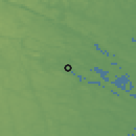 Shaded relief of the 46 km around Gamleby, drawn from the GMTED2010 grid