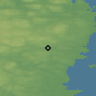 Shaded relief of the 44 km around Gnarp, drawn from the GMTED2010 grid