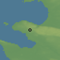 Shaded relief of the 47 km around Grevie, drawn from the GMTED2010 grid