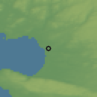 Shaded relief of the 47 km around Gullbranna, drawn from the GMTED2010 grid