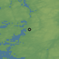 Shaded relief of the 46 km around Hallerna, drawn from the GMTED2010 grid