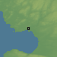 Shaded relief of the 47 km around Halmstad, drawn from the GMTED2010 grid