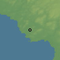 Shaded relief of the 47 km around Harplinge, drawn from the GMTED2010 grid
