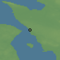 Shaded relief of the 47 km around Helsingborg, drawn from the GMTED2010 grid