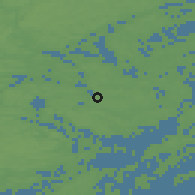 Shaded relief of the 46 km around Hemmesta, drawn from the GMTED2010 grid