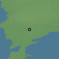 Shaded relief of the 47 km around Hemse, drawn from the GMTED2010 grid