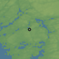 Shaded relief of the 46 km around Henån, drawn from the GMTED2010 grid