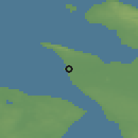 Shaded relief of the 47 km around Höganäs, drawn from the GMTED2010 grid
