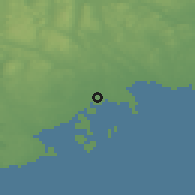 Shaded relief of the 44 km around Hörnefors, drawn from the GMTED2010 grid