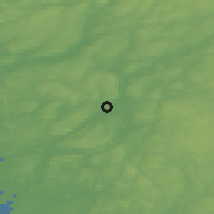 Shaded relief of the 46 km around Horred, drawn from the GMTED2010 grid