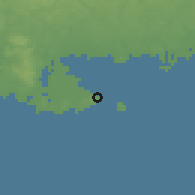 Shaded relief of the 47 km around Hörvik, drawn from the GMTED2010 grid