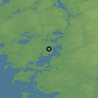 Shaded relief of the 46 km around Höviksnäs, drawn from the GMTED2010 grid