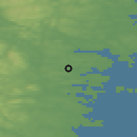 Shaded relief of the 45 km around Iggesund, drawn from the GMTED2010 grid