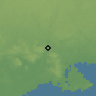 Shaded relief of the 47 km around Jämshög, drawn from the GMTED2010 grid