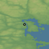 Shaded relief of the 44 km around Johannedal, drawn from the GMTED2010 grid