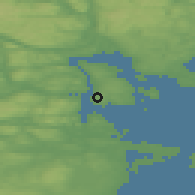 Shaded relief of the 44 km around Ankarsvik, drawn from the GMTED2010 grid