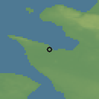 Shaded relief of the 47 km around Jonstorp, drawn from the GMTED2010 grid