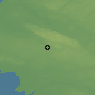 Shaded relief of the 47 km around Kågeröd, drawn from the GMTED2010 grid