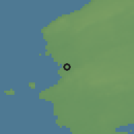 Shaded relief of the 46 km around Klintehamn, drawn from the GMTED2010 grid
