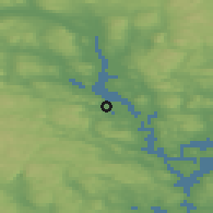 Shaded relief of the 44 km around Kramfors, drawn from the GMTED2010 grid