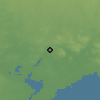 Shaded relief of the 47 km around Arkelstorp, drawn from the GMTED2010 grid