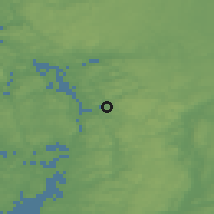 Shaded relief of the 46 km around Ljungskile, drawn from the GMTED2010 grid