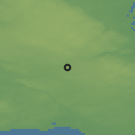 Shaded relief of the 47 km around Lövestad, drawn from the GMTED2010 grid