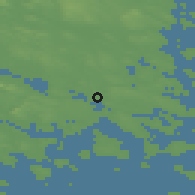 Shaded relief of the 43 km around Luleå, drawn from the GMTED2010 grid