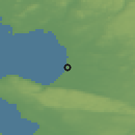 Shaded relief of the 47 km around Mellbystrand, drawn from the GMTED2010 grid