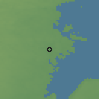 Shaded relief of the 47 km around Mönsterås, drawn from the GMTED2010 grid