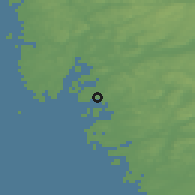 Shaded relief of the 46 km around Åsa, drawn from the GMTED2010 grid