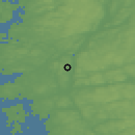 Shaded relief of the 46 km around Mysterna, drawn from the GMTED2010 grid