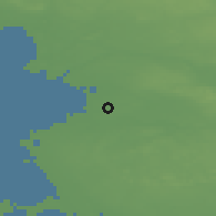 Shaded relief of the 47 km around Åkarp, drawn from the GMTED2010 grid