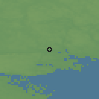 Shaded relief of the 46 km around Nyköping, drawn from the GMTED2010 grid