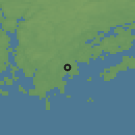 Shaded relief of the 46 km around Nynäshamn, drawn from the GMTED2010 grid