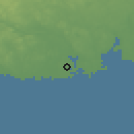 Shaded relief of the 44 km around Obbola, drawn from the GMTED2010 grid