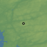 Shaded relief of the 46 km around Öjersjö, drawn from the GMTED2010 grid