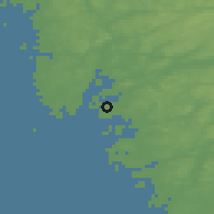 Shaded relief of the 46 km around Ölmanäs, drawn from the GMTED2010 grid