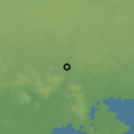 Shaded relief of the 47 km around Olofström, drawn from the GMTED2010 grid