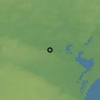 Shaded relief of the 47 km around Önnestad, drawn from the GMTED2010 grid