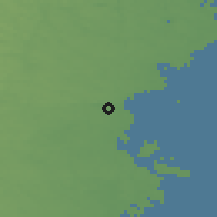 Shaded relief of the 47 km around Oskarshamn, drawn from the GMTED2010 grid