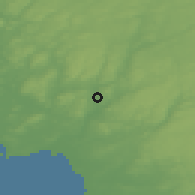 Shaded relief of the 47 km around Oskarström, drawn from the GMTED2010 grid
