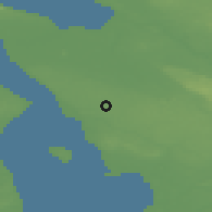 Shaded relief of the 47 km around Påarp, drawn from the GMTED2010 grid