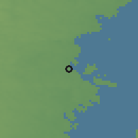 Shaded relief of the 47 km around Påskallavik, drawn from the GMTED2010 grid